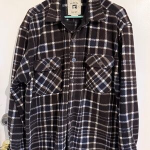 Juneau Plaid Button-Up Thick Flannel Chest Pockets Men's L